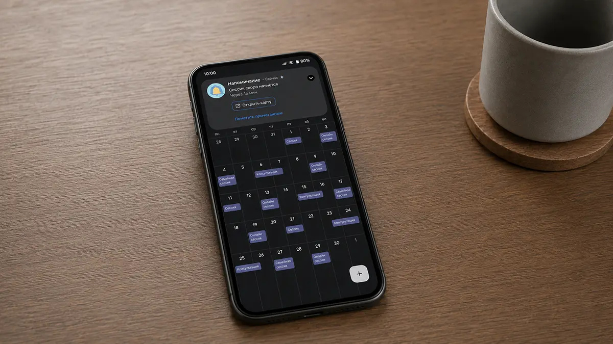 Календарь консультаций и напоминания через Telegram